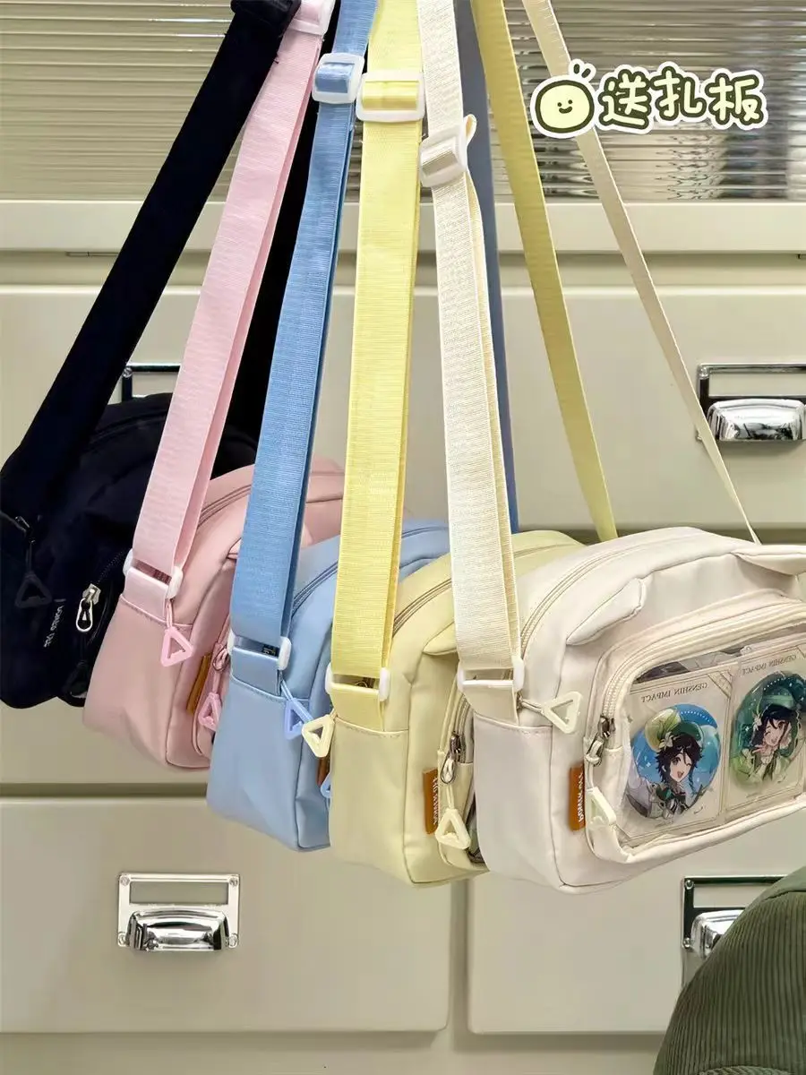 Japanese Harajuku Cute Girls Y2K Transparent Cartoon Ita Bag Ulzzang Doll Bag Versatile Crossbody Bag Casual Mobile Phone Bag
