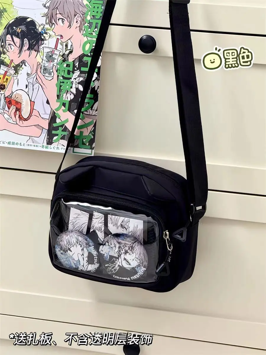 Japanese Harajuku Cute Girls Y2K Transparent Cartoon Ita Bag Ulzzang Doll Bag Versatile Crossbody Bag Casual Mobile Phone Bag