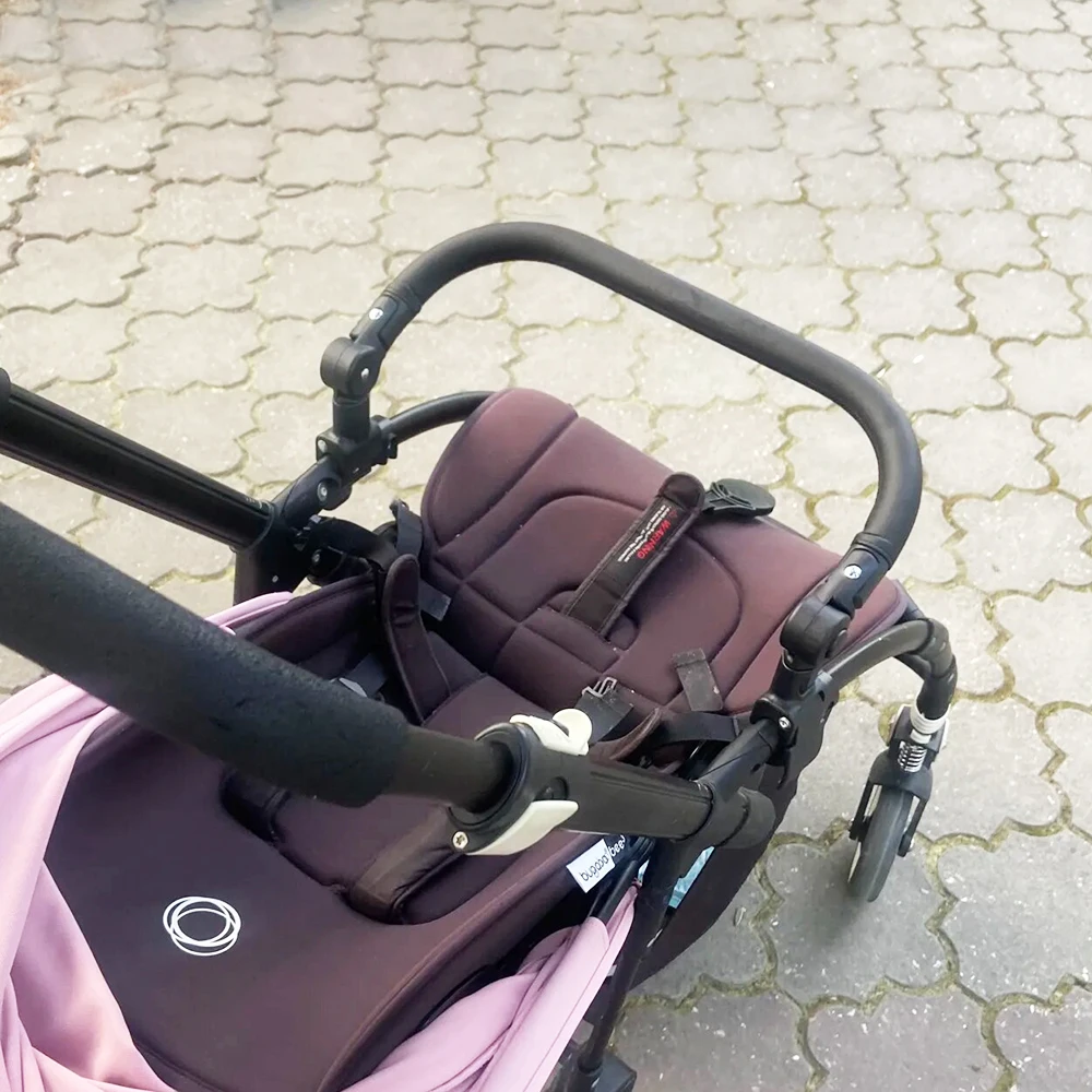 Baby Armrest For Bugaboo Bee/3/5/6 Buggy Bumper Bar With Leather Cover Clamp Openable Foldable Stroller Replace Accessories