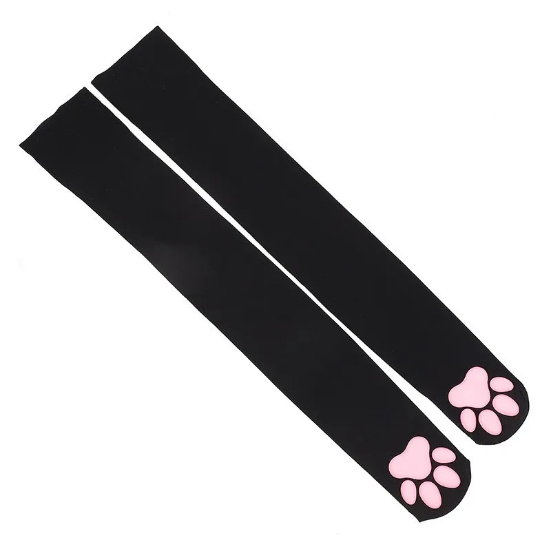 Womens Thigh High Stockings Cat Paw Pad Ladies Girls pink Long Over 3D Above Knee Socks Cosplay Lace Lolita Harajuku Y2k female