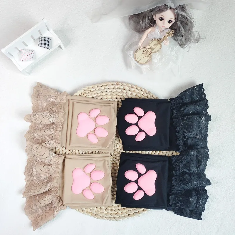 Womens Thigh High Stockings Cat Paw Pad Ladies Girls pink Long Over 3D Above Knee Socks Cosplay Lace Lolita Harajuku Y2k female