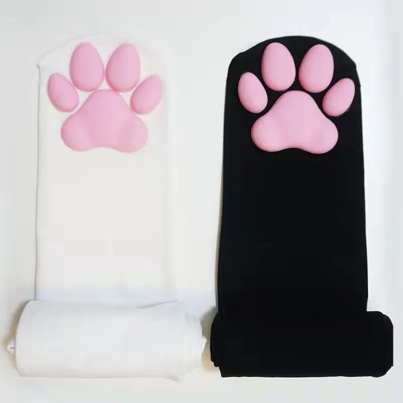 Womens Thigh High Stockings Cat Paw Pad Ladies Girls pink Long Over 3D Above Knee Socks Cosplay Lace Lolita Harajuku Y2k female