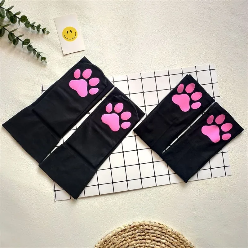Womens Thigh High Stockings Cat Paw Pad Ladies Girls pink Long Over 3D Above Knee Socks Cosplay Lace Lolita Harajuku Y2k female