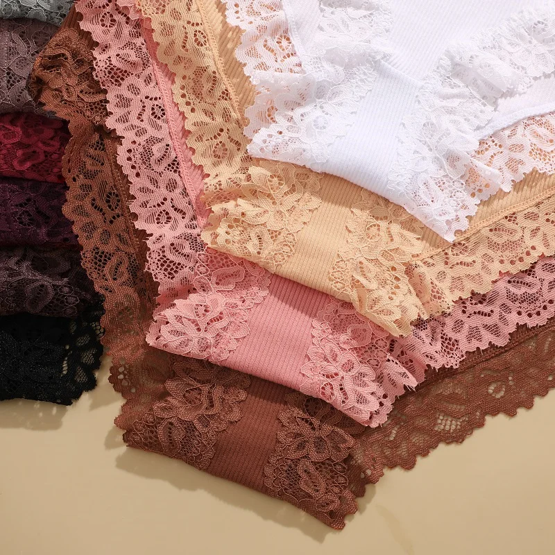 7PCS Cotton Panties For Women Seamless Ribbed Briefs Female Stretch Comfortable Underwear Ladies Low Waist Sexy Lingerie Solid