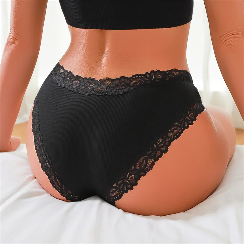7PCS Cotton Panties For Women Seamless Ribbed Briefs Female Stretch Comfortable Underwear Ladies Low Waist Sexy Lingerie Solid