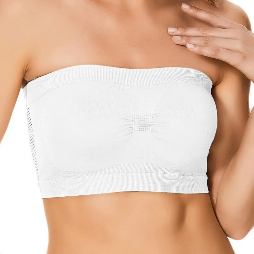 Women’s Strapless Seamless Tube Top Bra Anti-Slip Wireless Bandeau for Summer Outfit