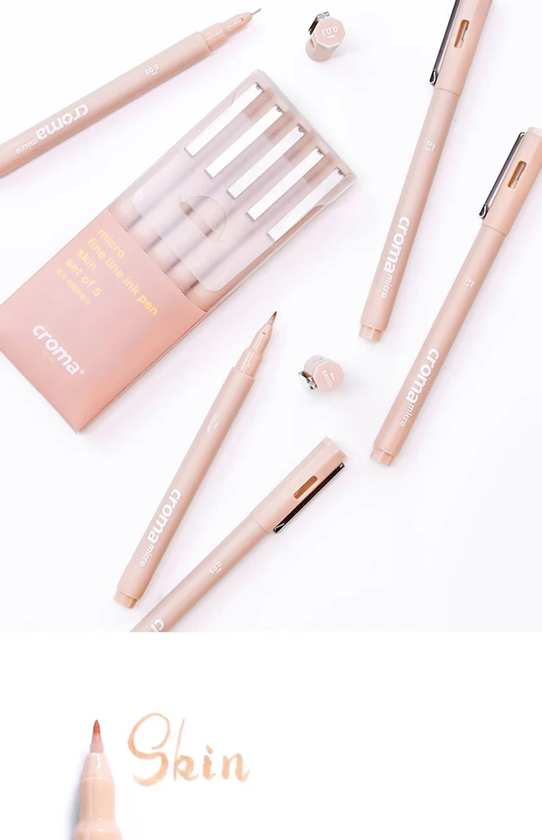 Micron Liner Fineliner Pen 0.05 0.03 0.1 0.5 Brush Tip Black Brown Fineliner Sketching Manga Drawing Pen Color Sketch Stationery