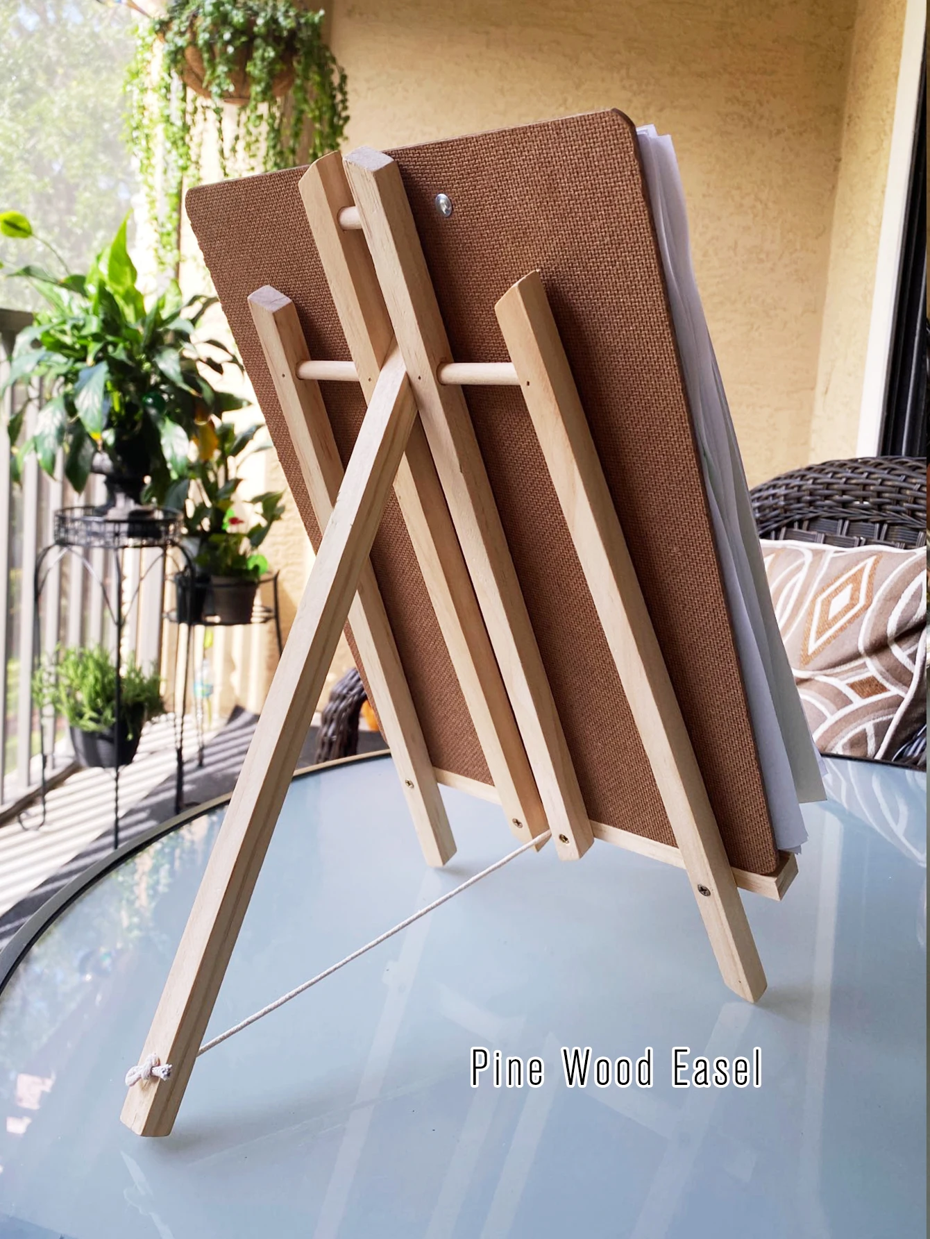 Wooden Trapezoidal Easel, Portable Foldable Display Bracket On The Desktop, Painting Party Easel, Used For Painting Art Display