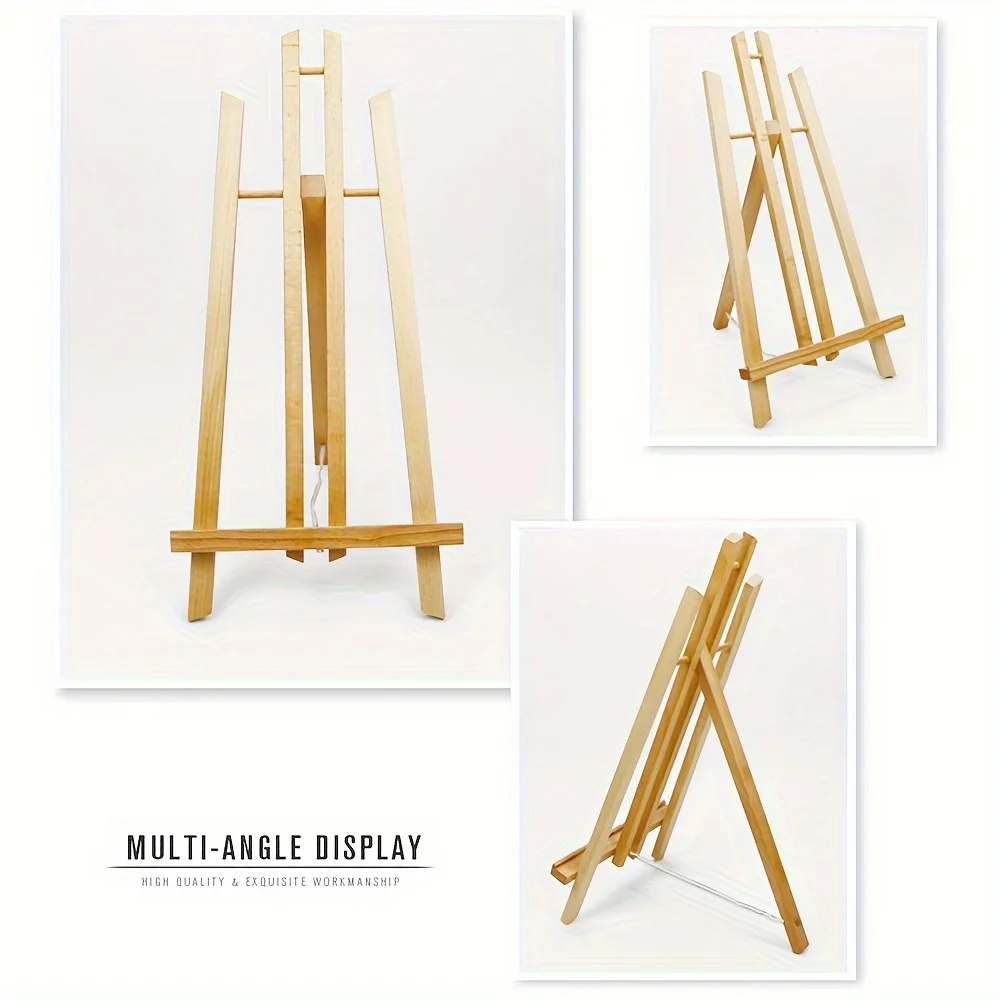 Wooden Trapezoidal Easel, Portable Foldable Display Bracket On The Desktop, Painting Party Easel, Used For Painting Art Display