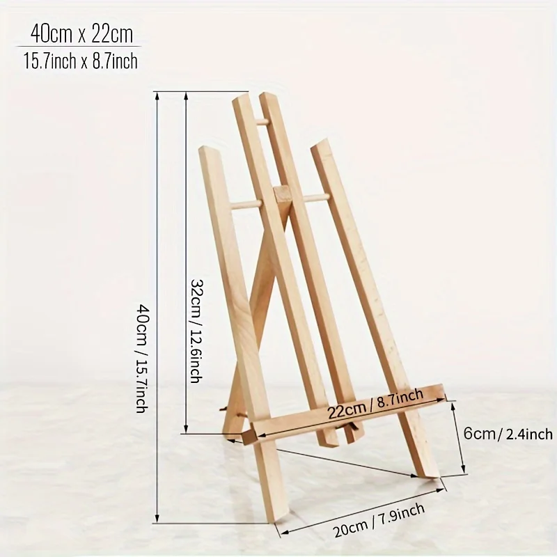 Wooden Trapezoidal Easel, Portable Foldable Display Bracket On The Desktop, Painting Party Easel, Used For Painting Art Display