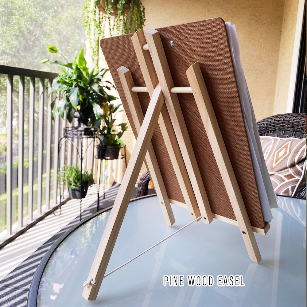 Wooden Trapezoidal Easel, Portable Foldable Display Bracket On The Desktop, Painting Party Easel, Used For Painting Art Display