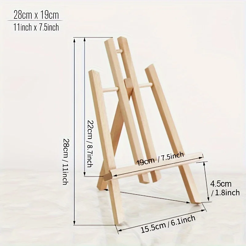 Wooden Trapezoidal Easel, Portable Foldable Display Bracket On The Desktop, Painting Party Easel, Used For Painting Art Display