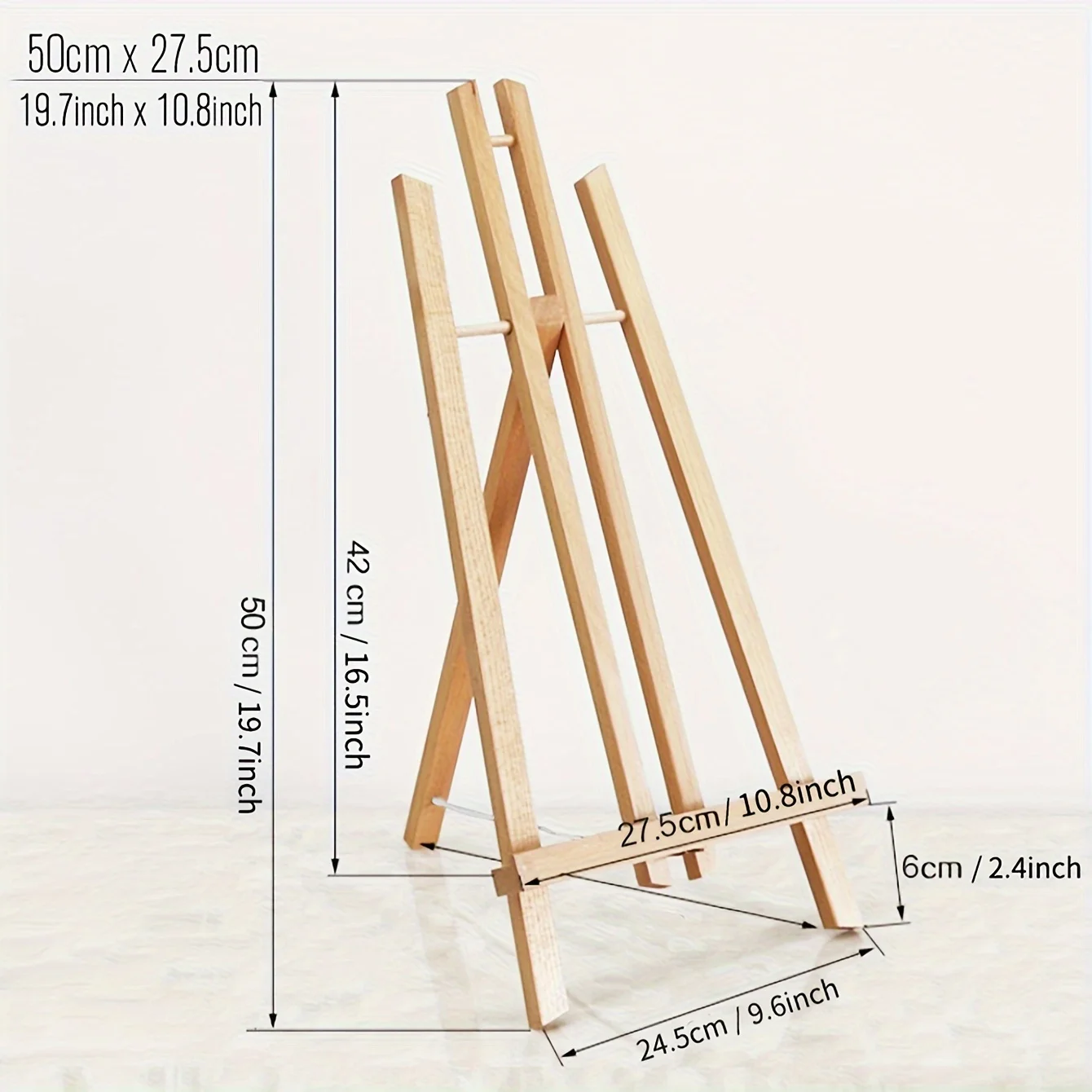 Wooden Trapezoidal Easel, Portable Foldable Display Bracket On The Desktop, Painting Party Easel, Used For Painting Art Display