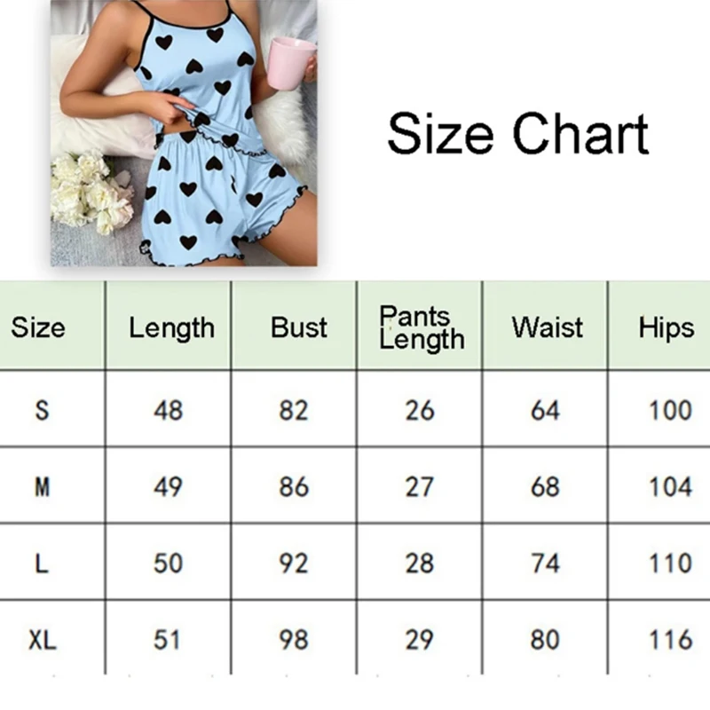 Women's Pajama Set Pajamas T-Shirts Shorts Pink Heart-Shaped Print Round Neck T-Shirt Ice Silk Top Comfortable Casual Summer