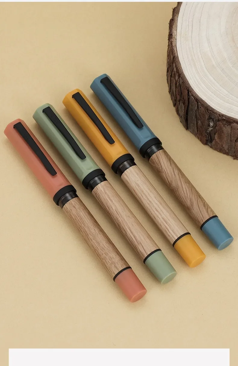 JINHAO 58 Wood / Scrimshaw Fountain Pen Colorful F EF Ink Pen High Quality Calligraphy Pen Stationery School Office Supplies