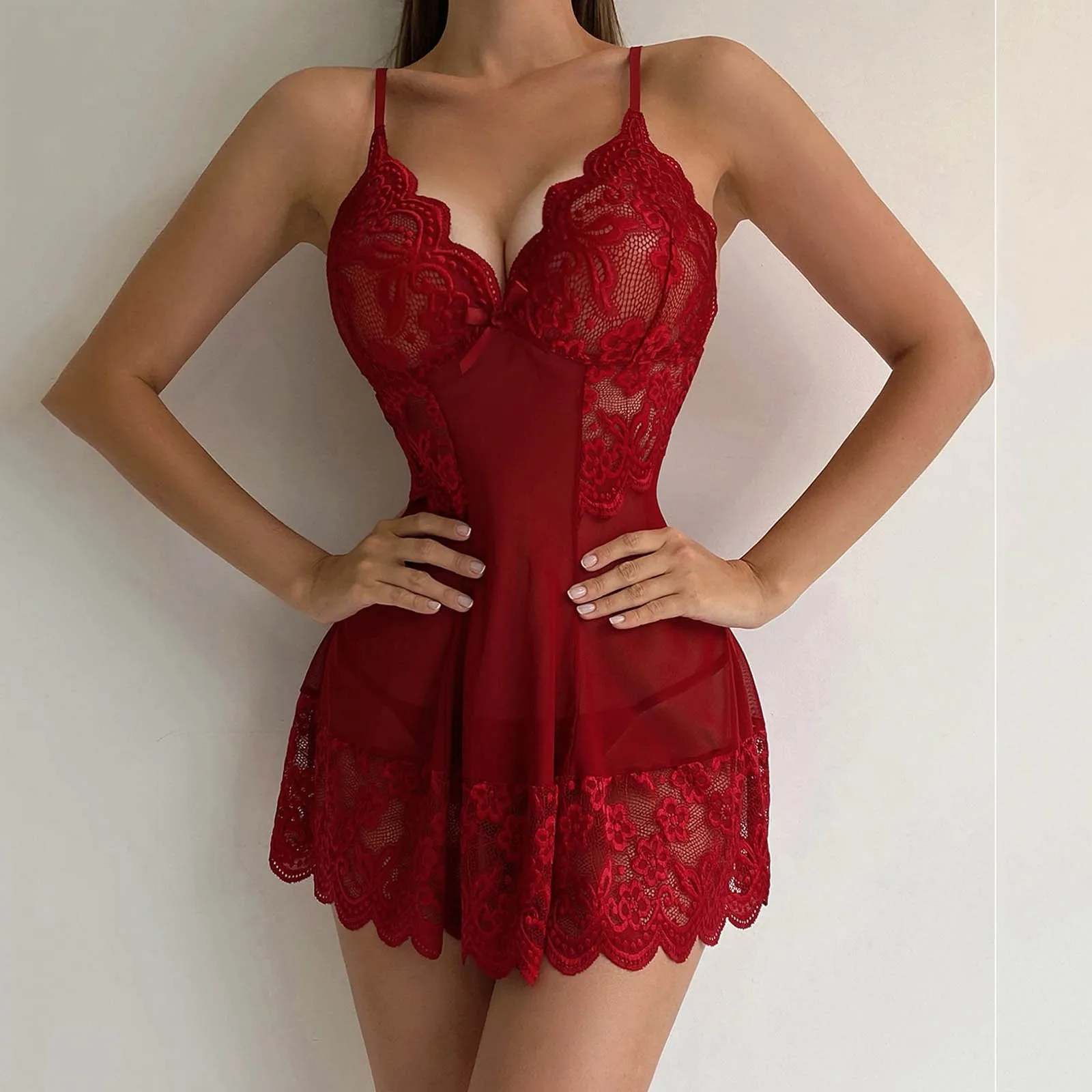 Sexy V-neck Dress Women Halter Lace A-line Mini Dresses Sleeveless Backless Short Dresses Summer Women Party Clubwear Clothing