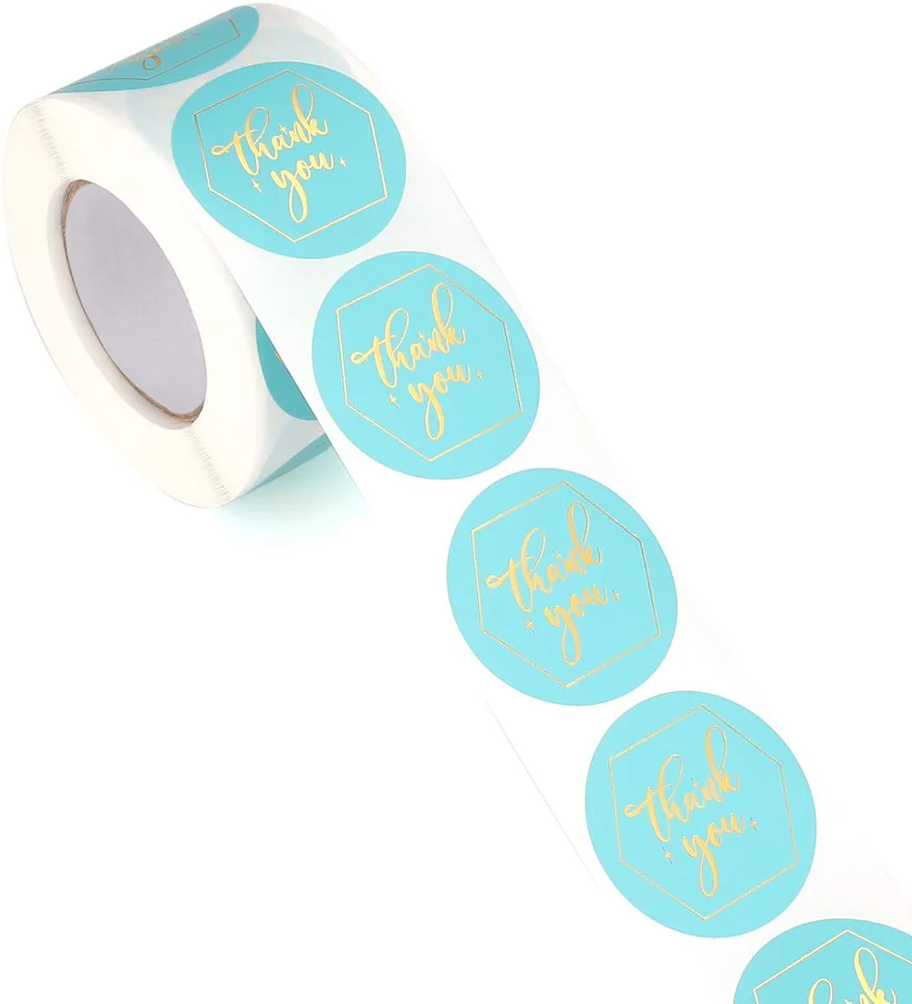 50-500pcs Thank You Sticker Pink Paper Business Label Sticker for Baking Packaging Handmade Decor Cute Stationery Supplies 1inch