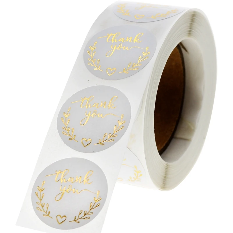 50-500pcs Thank You Sticker Pink Paper Business Label Sticker for Baking Packaging Handmade Decor Cute Stationery Supplies 1inch