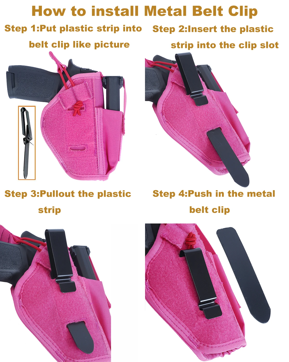Car Holster Vehicle Holster Universal Conceal Carry Ambidextrous Holster with Mag Pouch Black Nylon Safe Hook and Loop Fastener