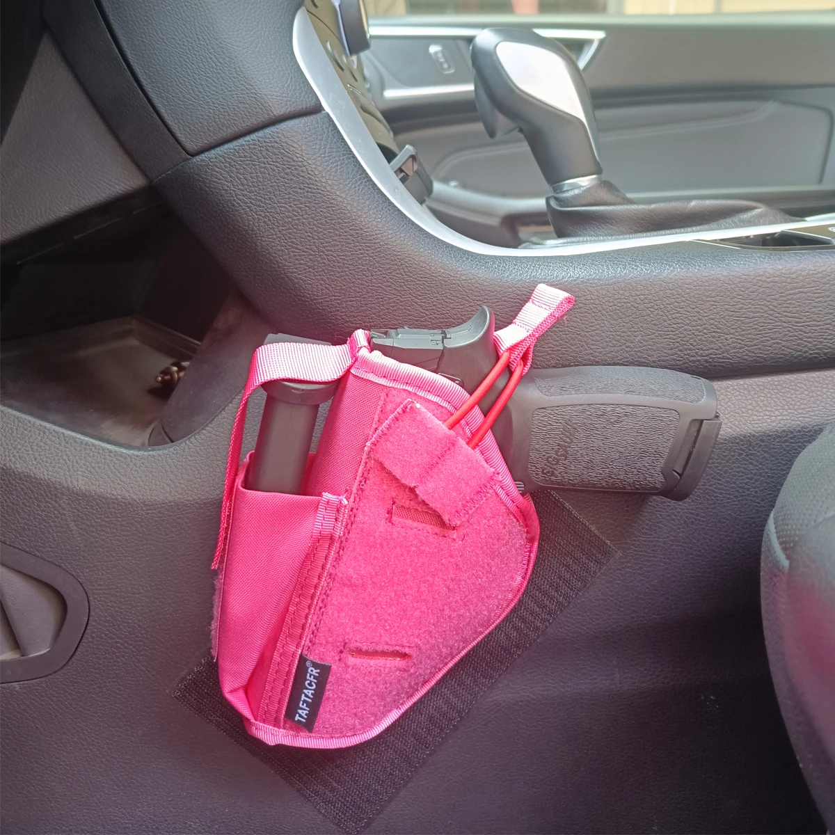 Car Holster Vehicle Holster Universal Conceal Carry Ambidextrous Holster with Mag Pouch Black Nylon Safe Hook and Loop Fastener