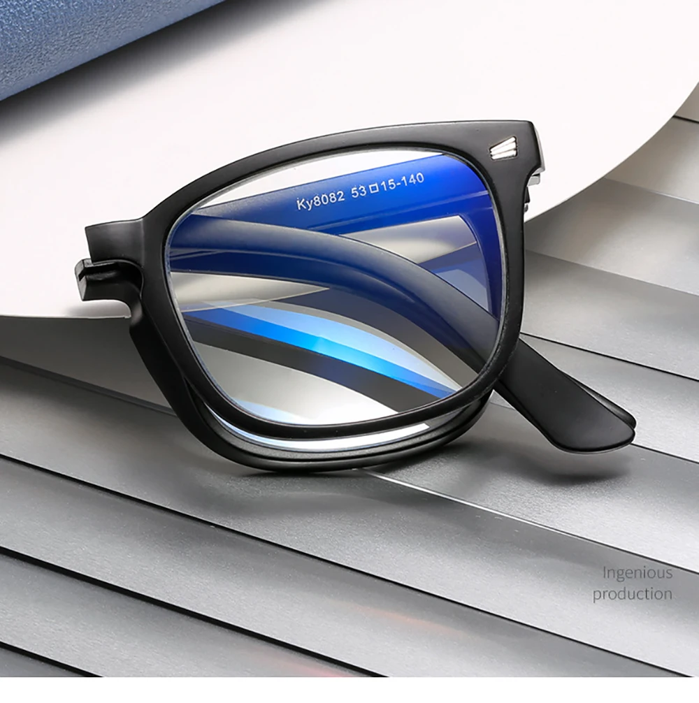 VIVIBEE Folding Anti Blue Light Blocking Glasses Men Square Classic Black Frame Computer Eyeglasses 2026 Women