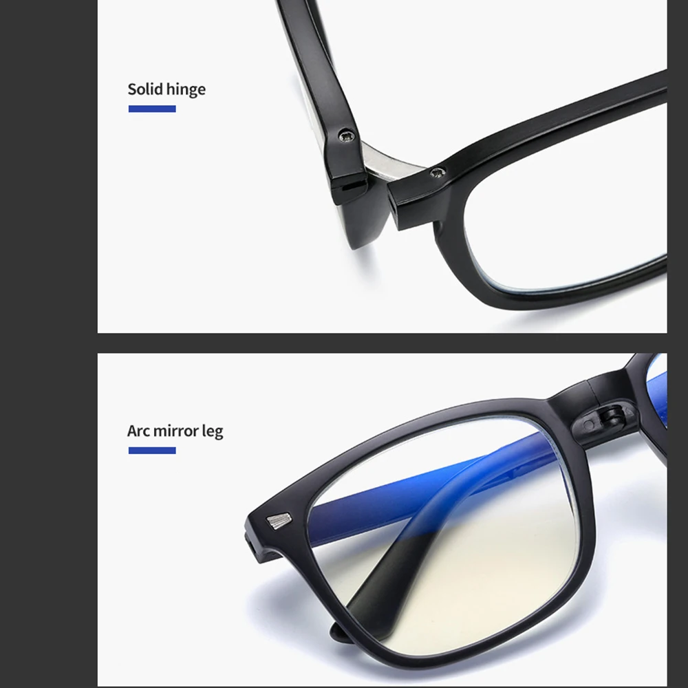 VIVIBEE Folding Anti Blue Light Blocking Glasses Men Square Classic Black Frame Computer Eyeglasses 2026 Women