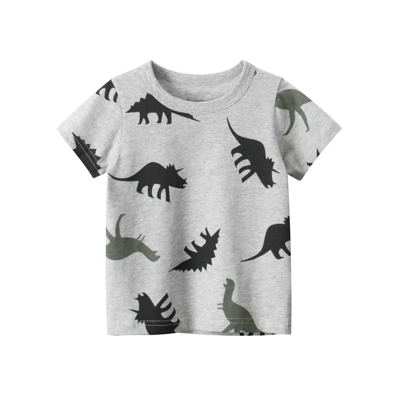 2 3 4 5 7 9 Years Summer Baby Boys Short Sleeve T-shirt Children Kids Cotton Cartoon Tops For Little Boys KF1022