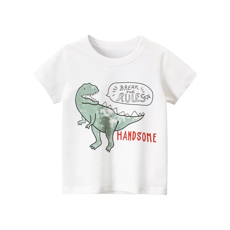 2 3 4 5 7 9 Years Summer Baby Boys Short Sleeve T-shirt Children Kids Cotton Cartoon Tops For Little Boys KF1022