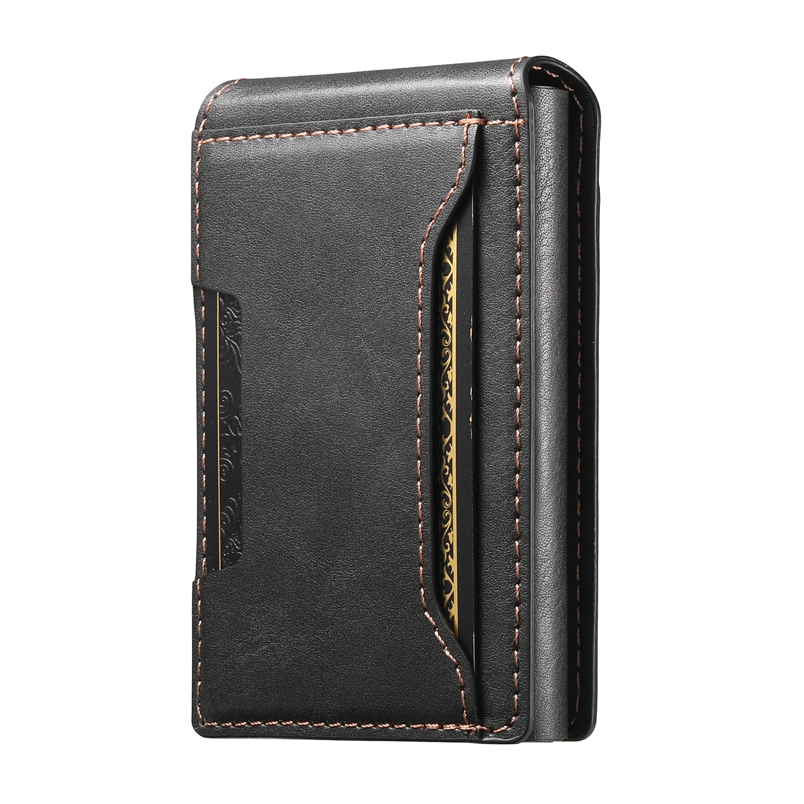 SUTENI Faux Leather For Men Wallet Card Slot Wallet Flip Cover Card Box Pressing The Button Automatically Ejects The Card