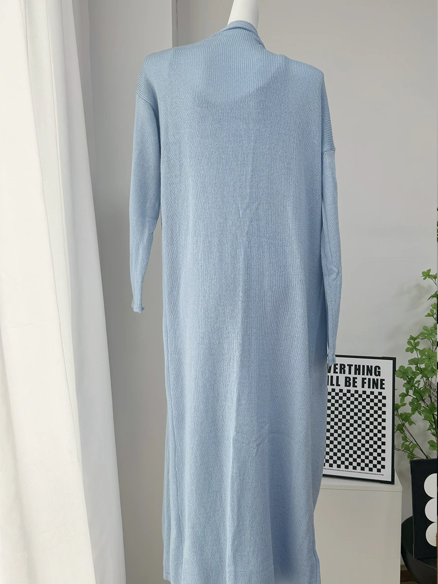 Hirsionsan Soft Loose Sets Women Three Pieces Long Sleeve Cardigan & Sexy Vest Dresses Elegant Female Hollow Outfits Tracksuit