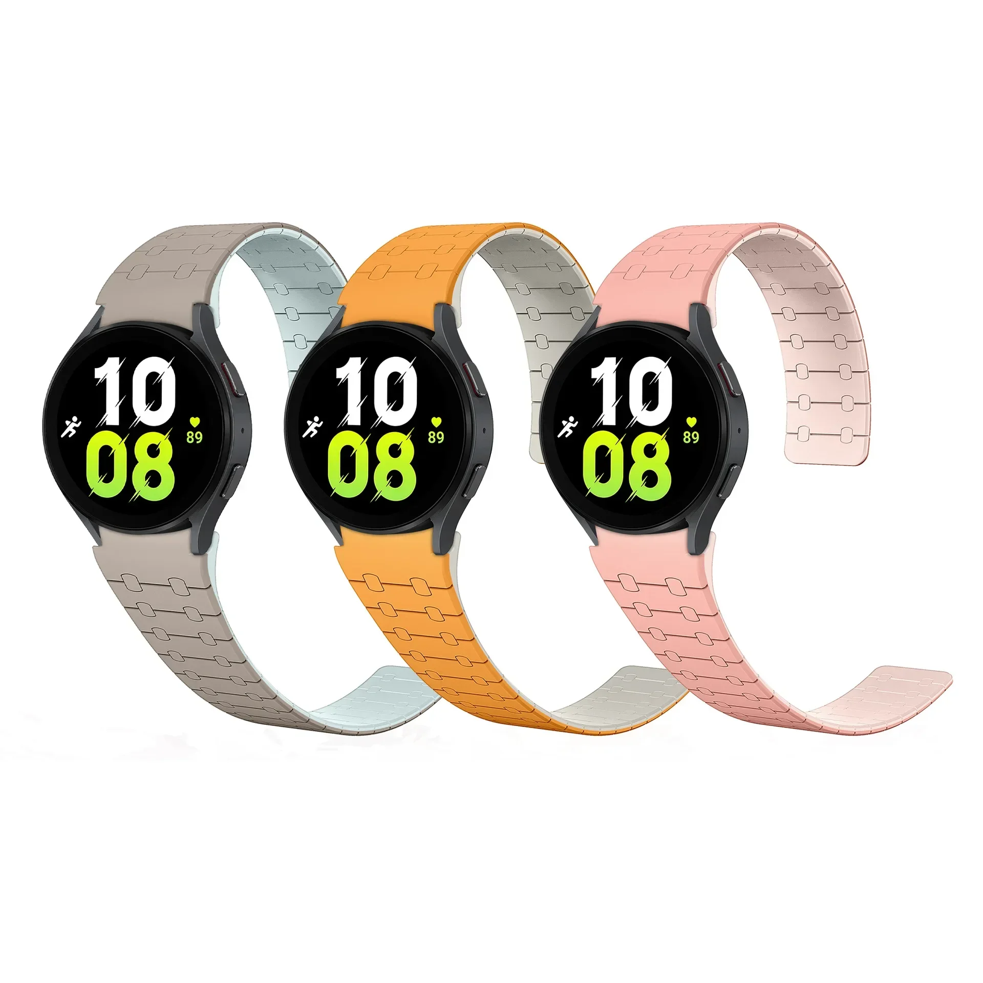 Magnetic Silicone Strap for Samsung Galaxy Watch 7 6 5 4 44 40mm 6Classic 43mm 47mm No Gaps Sports Bracelet for Galaxy 5Pro 45mm