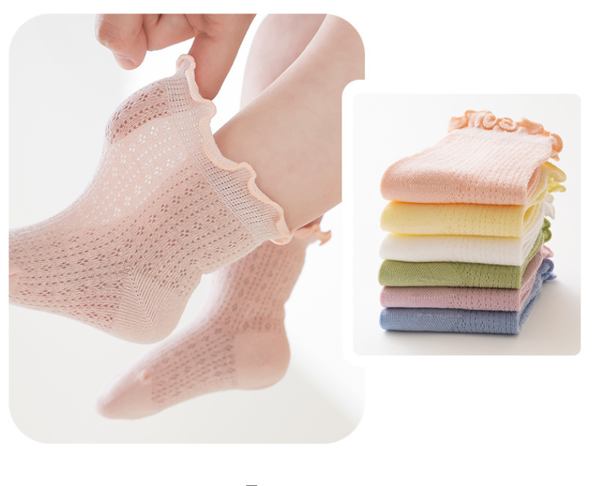 3Pairs Mesh Babies Socks for Girls Boy Ruffles Children's Socks Cheap Baby Stuff for Newborn Baby Items Kids Bebe Accessories