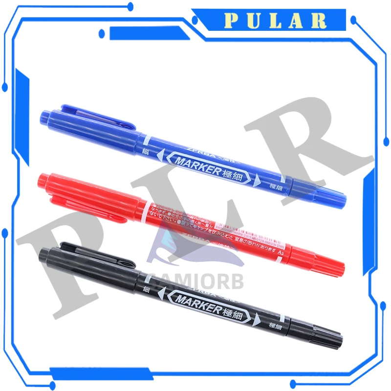 5/10 Pcs Twin Tip Permanent Marker Black/Blue/Red Oil Pen Fine Nid Ink Stationery School & Office Supplies