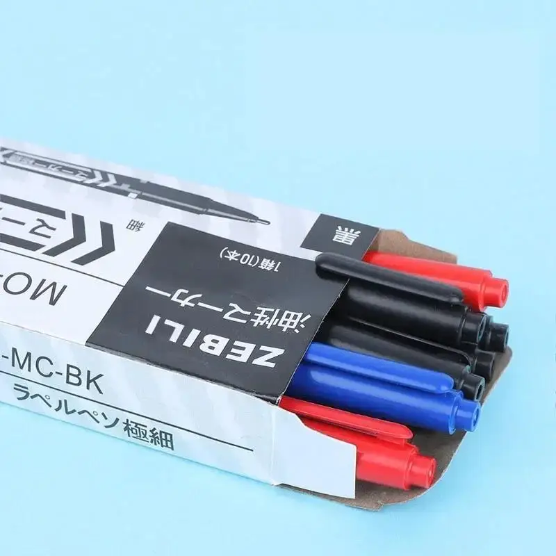 5/10 Pcs Twin Tip Permanent Marker Black/Blue/Red Oil Pen Fine Nid Ink Stationery School & Office Supplies