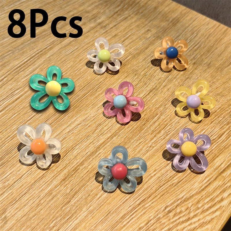 8Pcs Shoe Laces Charms for Sneakers Decorations Advanced Irregular Flowers Shoe Charm Buckle DIY Dopamine Shoes Accessories