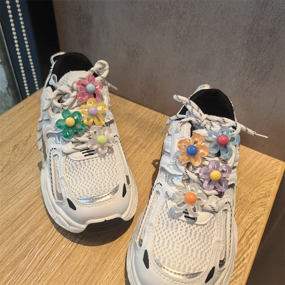 8Pcs Shoe Laces Charms for Sneakers Decorations Advanced Irregular Flowers Shoe Charm Buckle DIY Dopamine Shoes Accessories
