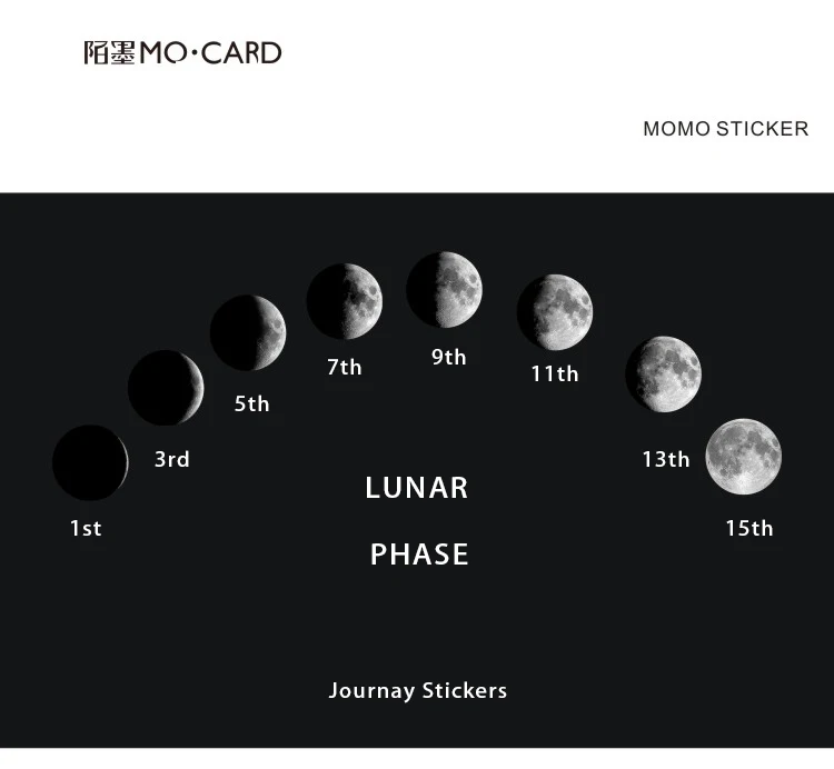 45pcs/box Cute Creative Moon Mini Sticker Ablum Diary Scrapbooking Bullet Journaling Labels Deco Album DIY Stationery Stickers