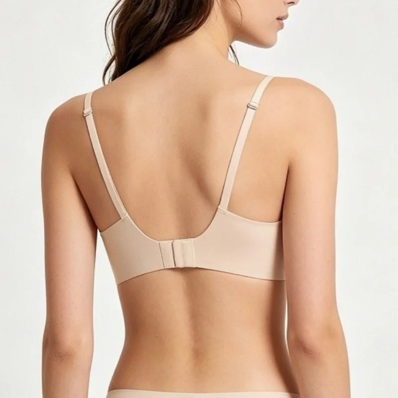 Sexy Seamless Bras For Women Wire Free Push Up Brassiere Deep V-Neck Lingerie U-Back 2-Hook Underwear Intimates S-5XL