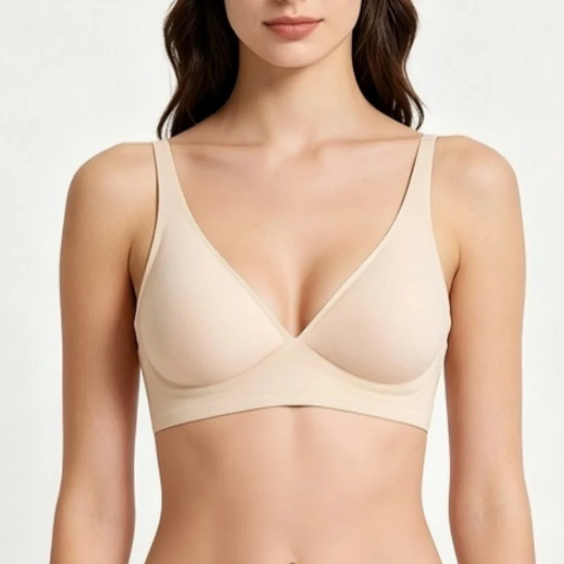 Sexy Seamless Bras For Women Wire Free Push Up Brassiere Deep V-Neck Lingerie U-Back 2-Hook Underwear Intimates S-5XL