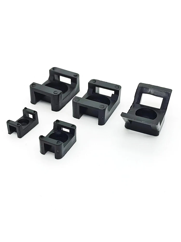 100pcs Cable Tie Base Mount Saddle Wire Fixing Seat Cable Clamp Cable Organizer Wire Clip Holder With Screw Holes HC-1 HC-2 HC-4