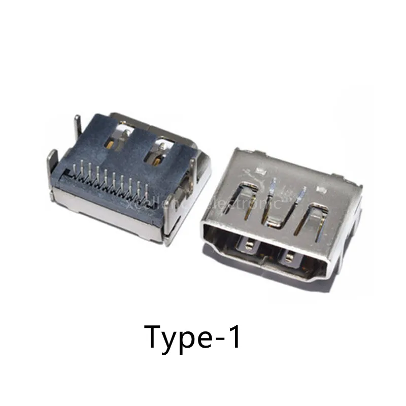 5pcs HDMI HD Interface Connector SMD 19 Pin 19P Vertical Right Angle HDMI Socket Surface Mound PCB Receptacle