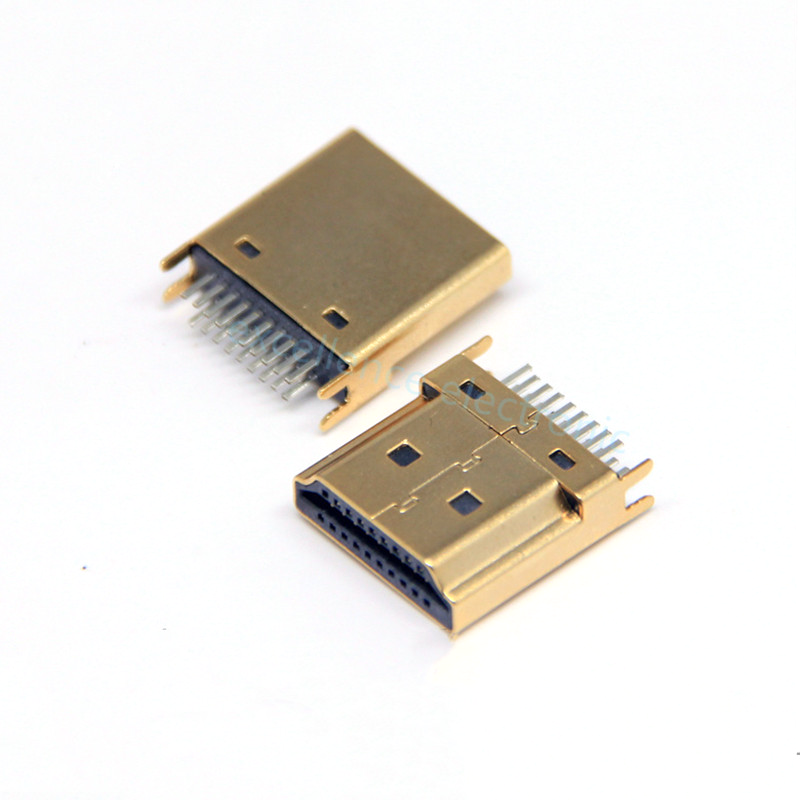 5pcs HDMI HD Interface Connector SMD 19 Pin 19P Vertical Right Angle HDMI Socket Surface Mound PCB Receptacle