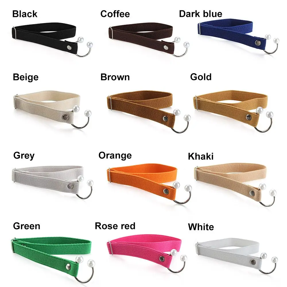1Pair Women High Heels Adjustable Elastic Shoe Strap Belt U-shaped Pearl Elastic Lazy Shoelace Anti-drop Heels Shoe Accessories