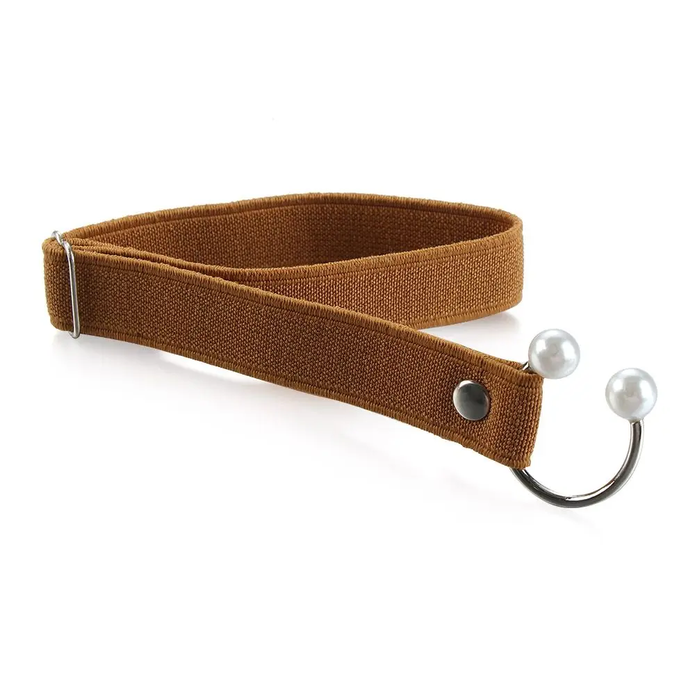 1Pair Women High Heels Adjustable Elastic Shoe Strap Belt U-shaped Pearl Elastic Lazy Shoelace Anti-drop Heels Shoe Accessories