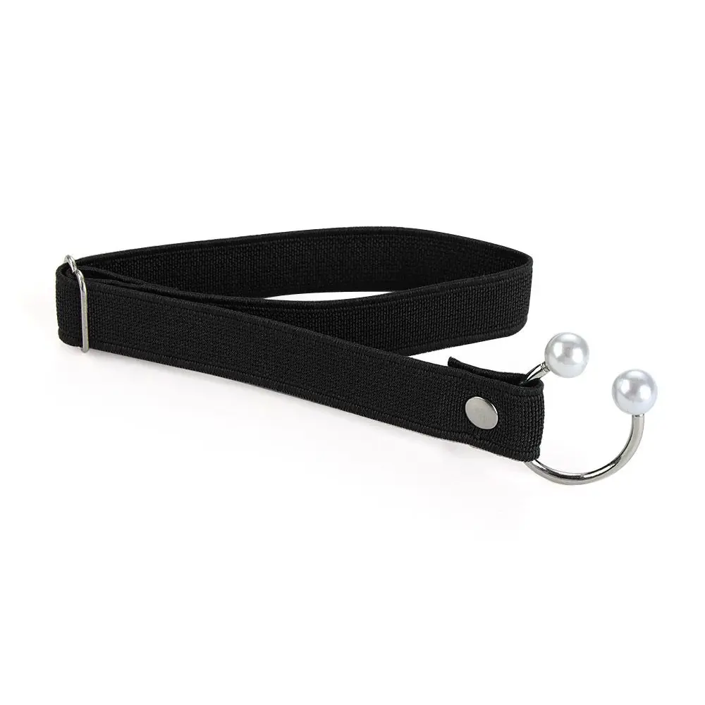 1Pair Women High Heels Adjustable Elastic Shoe Strap Belt U-shaped Pearl Elastic Lazy Shoelace Anti-drop Heels Shoe Accessories