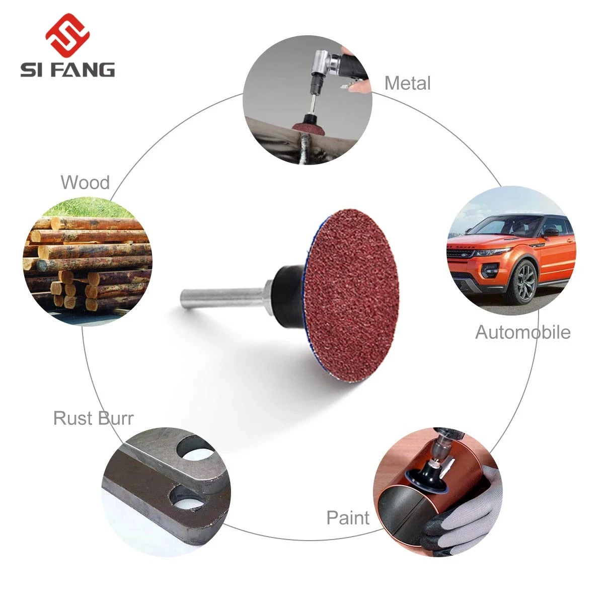 50mm 2 Inch R-type Sanding Discs Roll Lock Surface Sanding Discs Pad Polishing Sandpaper Quick Change Disc For Rotary Tool