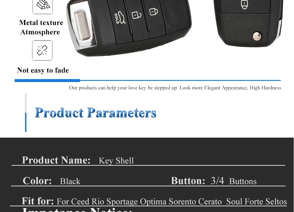 jingyuqin 3/4BT Flip Remote Car Key Shell For Kia Carens Ceed Rio Sportage Optima Sorento Cerato Soul Forte Seltos Fob Housing