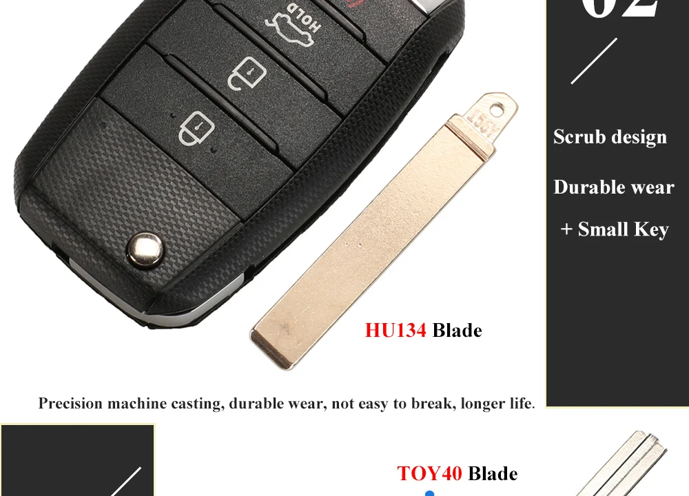 jingyuqin 3/4BT Flip Remote Car Key Shell For Kia Carens Ceed Rio Sportage Optima Sorento Cerato Soul Forte Seltos Fob Housing