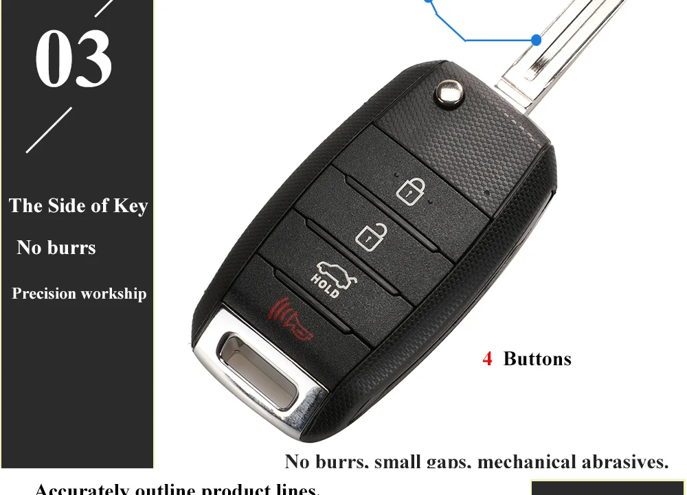 jingyuqin 3/4BT Flip Remote Car Key Shell For Kia Carens Ceed Rio Sportage Optima Sorento Cerato Soul Forte Seltos Fob Housing