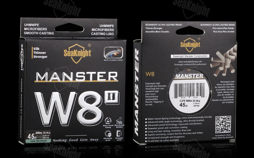SeaKnight NEW MONSTER/MANSTER W8 II 150M 300M 500M 8 Strands Casting Braid Fishing Line 15LB-100LB Smooth Multifilament PE Lines